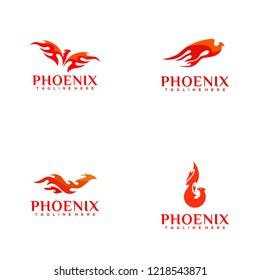 Phoenix Logo Template Fire Bird Eagle Logo