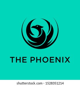 Phoenix logo template, Fire-bird, Eagle logo