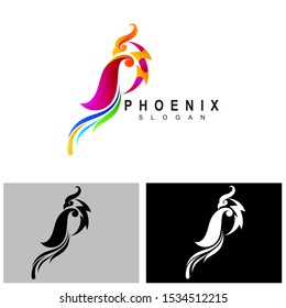 Phoenix logo template, Fire-bird, Eagle logo