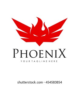 Phoenix logo template, Fire-bird, Eagle logo