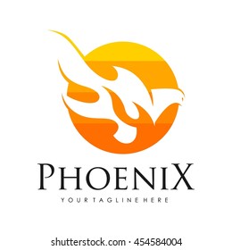 Phoenix logo template, Fire-bird, Eagle logo