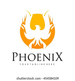 Phoenix logo template, Fire-bird, Eagle logo