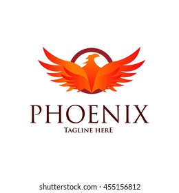 Phoenix logo template, Fire-bird, Eagle logo