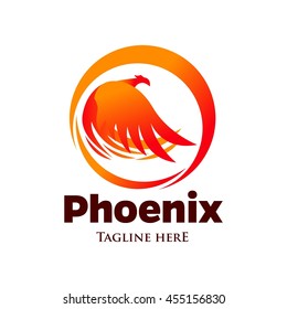 Phoenix logo template, Fire-bird, Eagle logo
