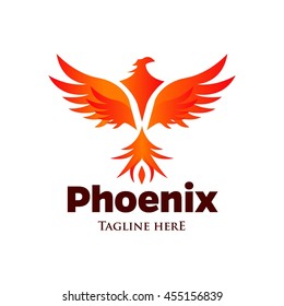 Phoenix logo template, Fire-bird, Eagle logo