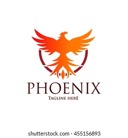 Phoenix logo template, Fire-bird, Eagle logo