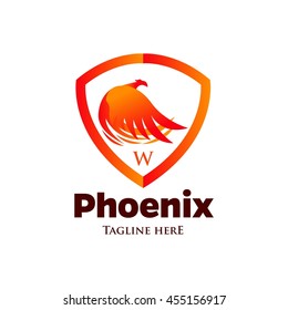 Phoenix logo template, Fire-bird, Eagle logo