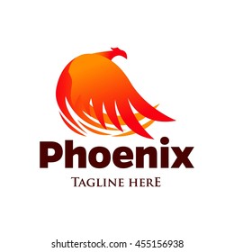 Phoenix logo template, Fire-bird, Eagle logo