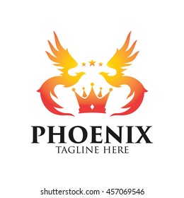 Phoenix logo template, Fire-bird, Eagle logo