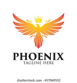 Phoenix logo template, Fire-bird, Eagle logo