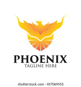 Phoenix logo template, Fire-bird, Eagle logo