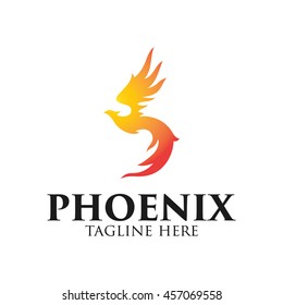 Phoenix logo template, Fire-bird, Eagle logo