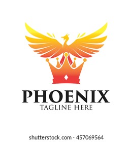 Phoenix logo template, Fire-bird, Eagle logo