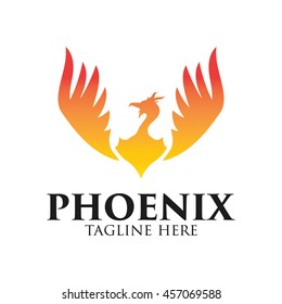 Phoenix logo template, Fire-bird, Eagle logo
