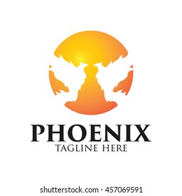 Phoenix logo template, Fire-bird, Eagle logo