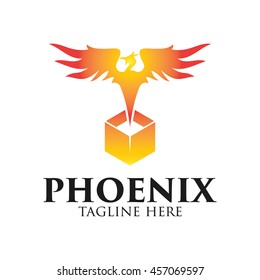 Phoenix logo template, Fire-bird, Eagle logo