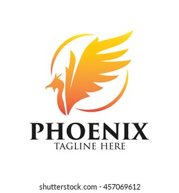 Phoenix logo template, Fire-bird, Eagle logo