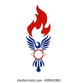 Phoenix logo template, Fire-bird, Eagle logo