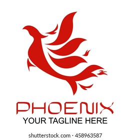 Phoenix logo template, Fire-bird, Eagle logo
