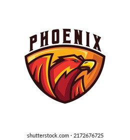 Plantilla de logotipo Phoenix para el logotipo del equipo deportivo o deportivo electrónico