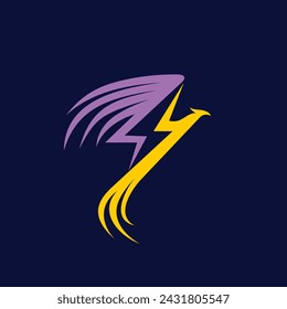 Phoenix logo with thunder concept