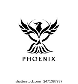 A phoenix logo with a trophy like shape, perfect for tattoos, symbols and more
