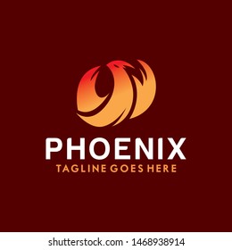 Phoenix Logo Vector With Colorful. Animal Icon.  Eagle Symbol. Bird Logotype Design Inspiration.