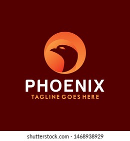 Phoenix Logo Vector With Colorful. Animal Icon.  Eagle Symbol. Bird Logotype Design Inspiration.