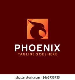 Phoenix Logo Vector With Colorful. Animal Icon.  Eagle Symbol. Bird Logotype Design Inspiration.