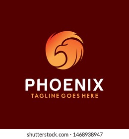 Phoenix Logo Vector With Colorful. Animal Icon.  Eagle Symbol. Bird Logotype Design Inspiration.