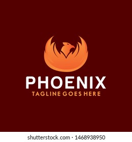 Phoenix Logo Vector With Colorful. Animal Icon.  Eagle Symbol. Bird Logotype Design Inspiration.