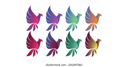 Phoenix Logo Vector Icon Symbol Template. Phoenix Bird Vector Illustration