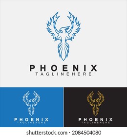 Plantilla de diseño de imágenes vectoriales con logotipo de Phoenix