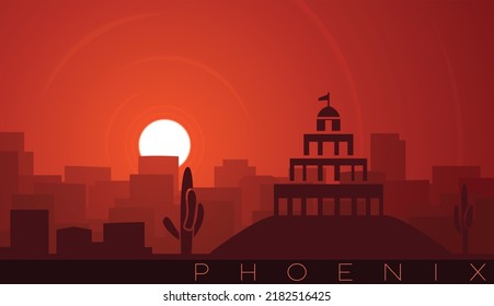 Phoenix Low Sun Skyline Scene