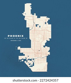 Phoenix Map vector illustration poster and flyer