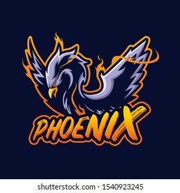 phoenix mascot esport logo design