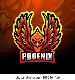 Phoenix mascot esport logo design	