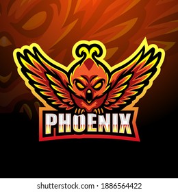 Phoenix mascot esport logo design	
