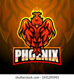 Phoenix mascot esport logo design	