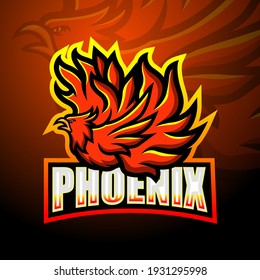 Phoenix mascot esport logo design	