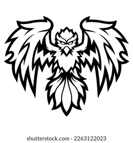 Phoenix mascot logo design line art
