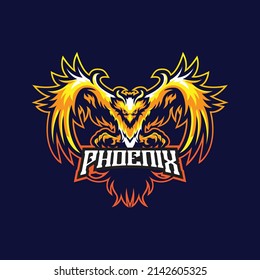 Phoenix mascot logo design vector with modern illustration concept style for badge, emblem and t shirt printing. Angry phoenix illustration for sport and esport team.