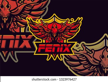 phoenix mascot logo - e sport phoenix logo - Vector