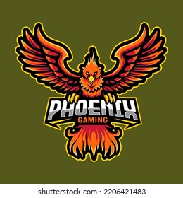 phoenix mascot logo gaming vector illustration