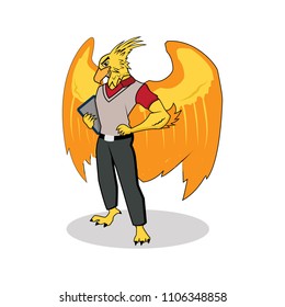 Phoenix mascot logo illustration