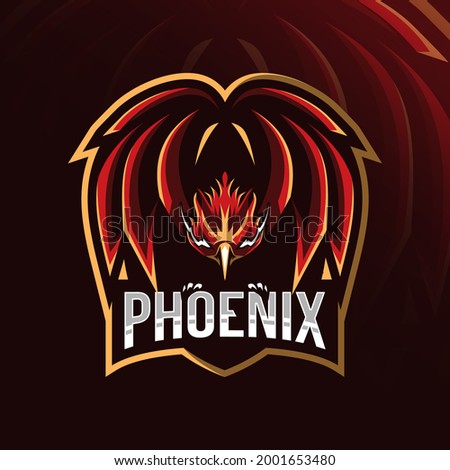Phoenix mascot logo template design