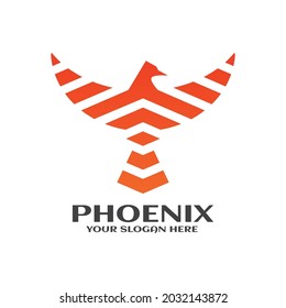 Phoenix Mascot Logo with White Background. Eagle Bird Logo Symbol Illustration