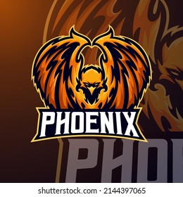 Phoenix masscot logo esport premium vector