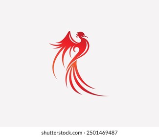 Phoenix Modern Flaming Flying Phoenix Fire Bird Abstract Luxury Graphic Resource Logo