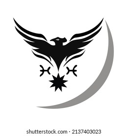 Phoenix moon icon vector illustration web